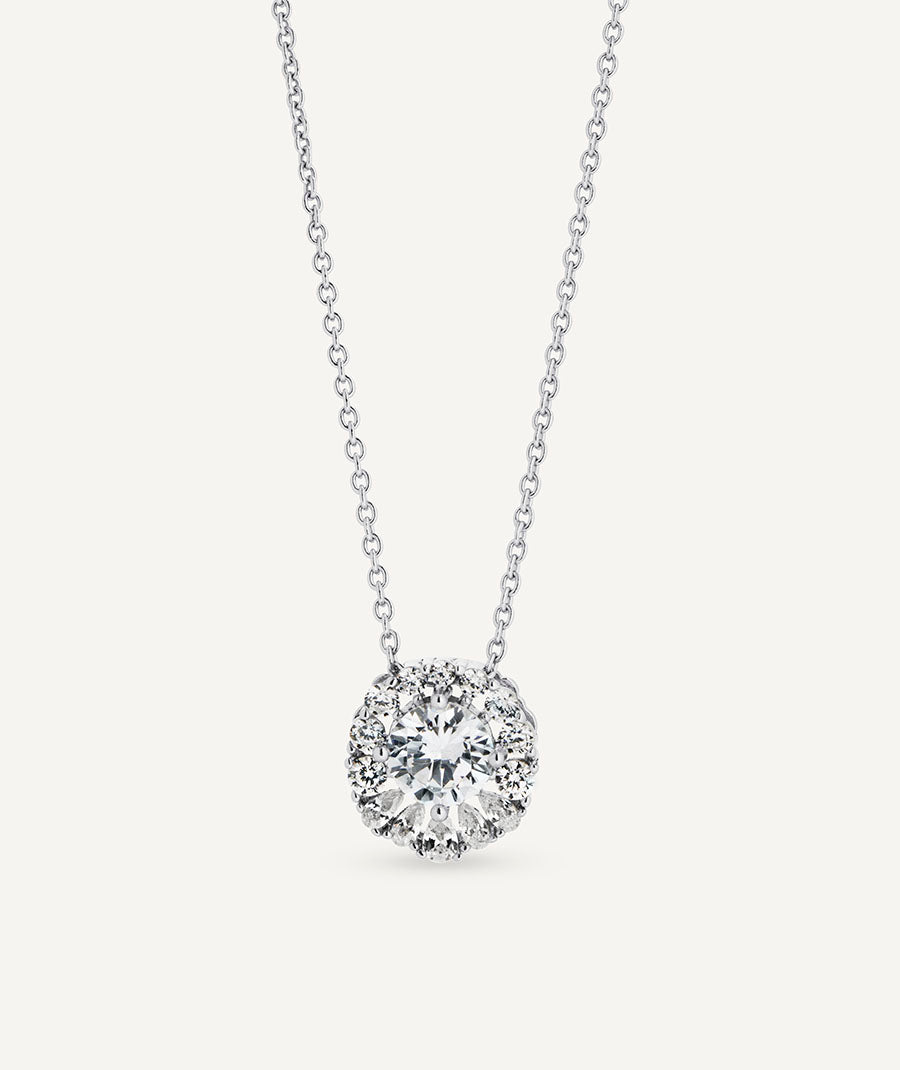 Pendant fine chain Orquídea with cubic zirconia
