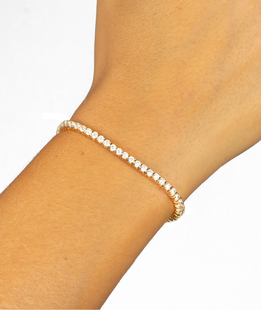 Bracelet Gold finished Silver Zirconia Garra 2,5X7mm
