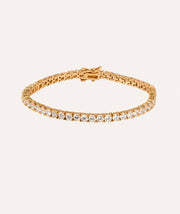 Pulsera Plata acabado Oro Garra Circonita 4X7mm