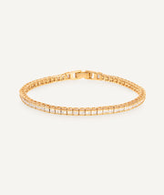 Bracelet Gold finished Silver Zirconia 2,5X6,5mm