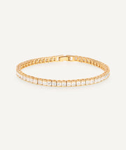 Bracelet Gold finished Silver Zirconia 3X7mm