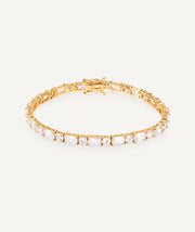 Bracelet Gold finished Silver Zirconia 4X6mm