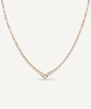 Necklace Silver Gold 18ct zircons