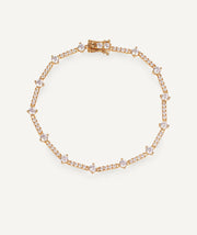 Bracelet Silver Gold 18kt zircons