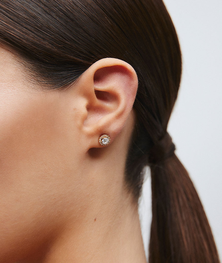 Earrings Luce stud with zirconia stones