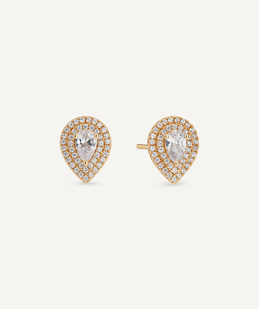 Earrings button Éclat with cubic zirconia