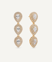 Earrings long Éclat with cubic zirconia