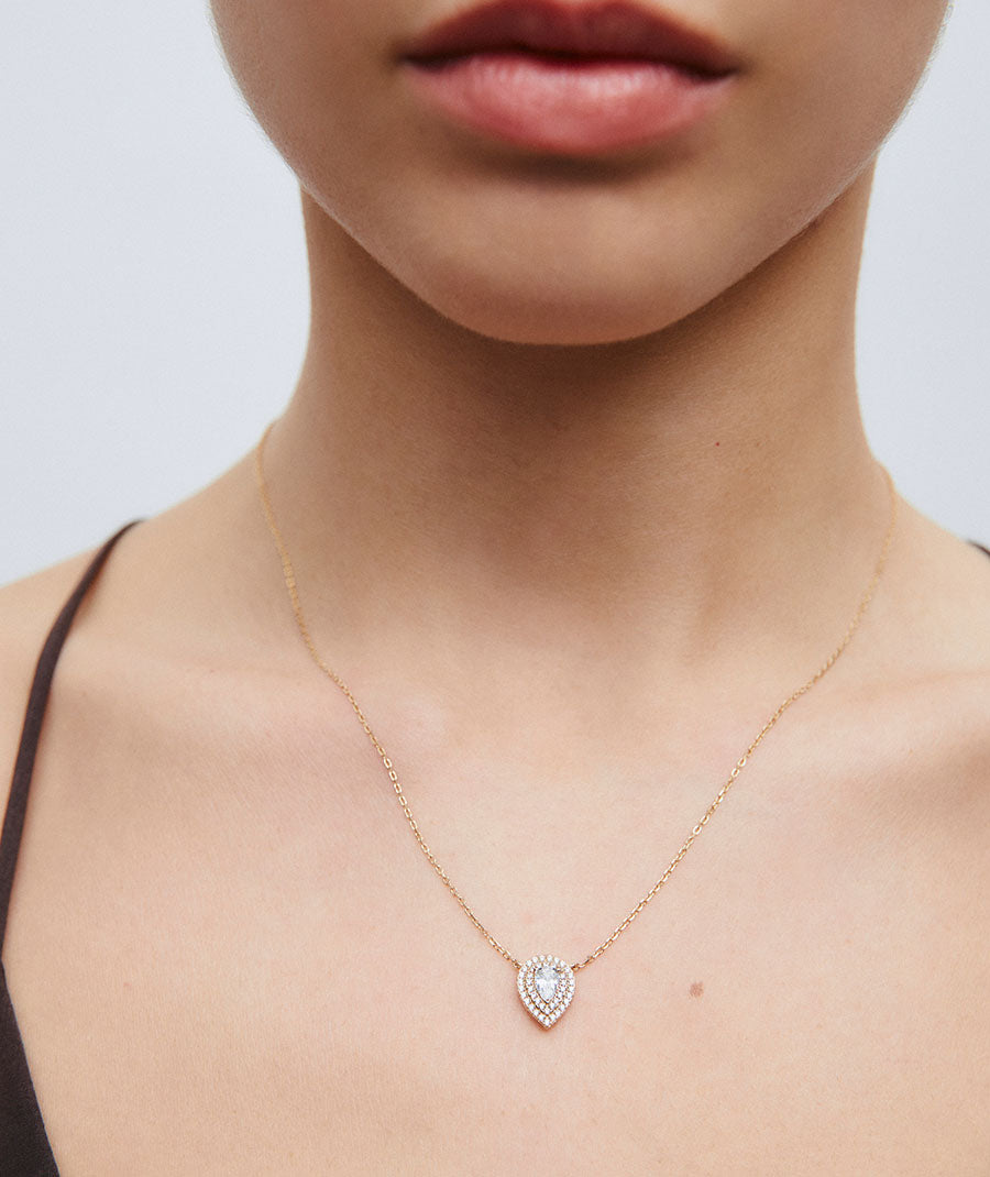 Necklace fine chain Éclat with cubic zirconia