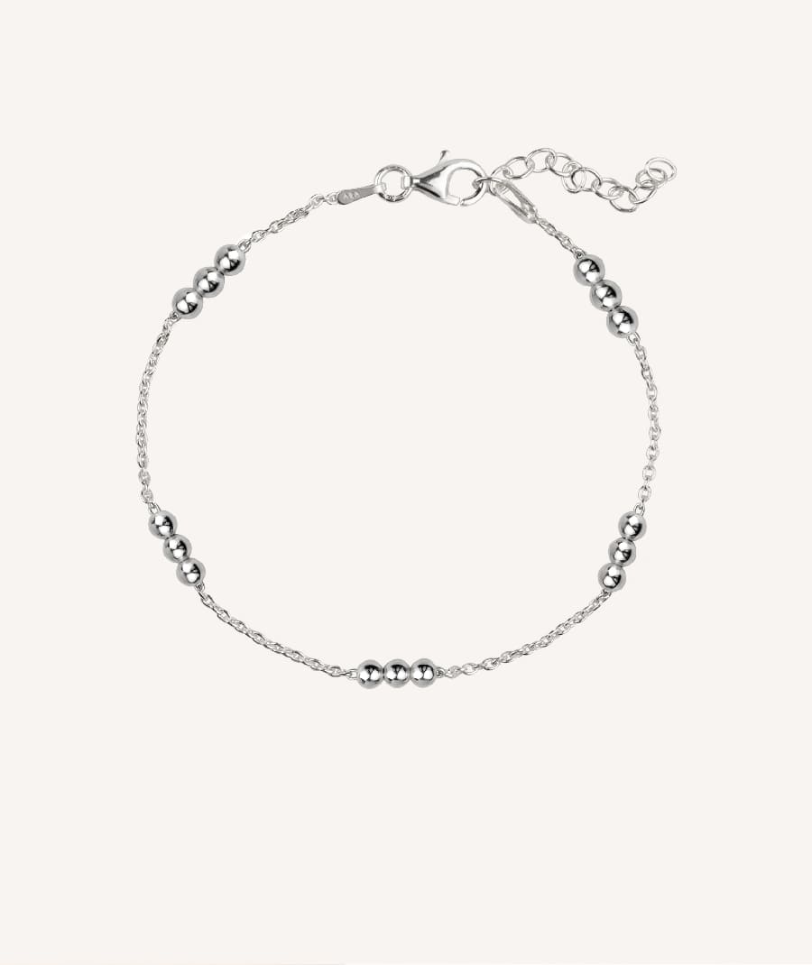 Silver Bracelet 3 balls interspersed