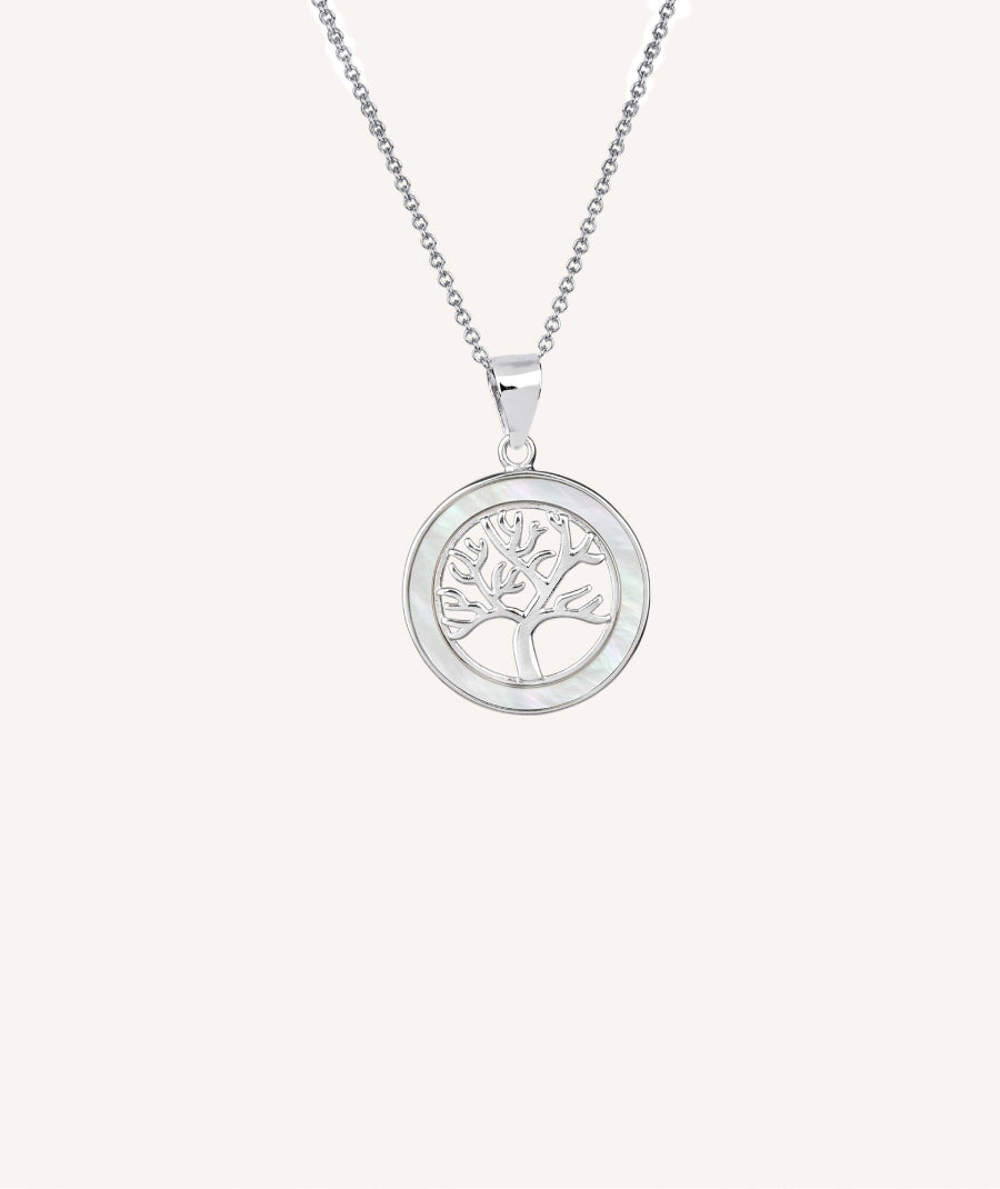 Silver Tree of Life Mother of Pearl Pendant