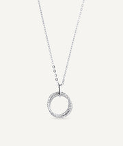 Pendant Allegretta intertwined rings with zircons