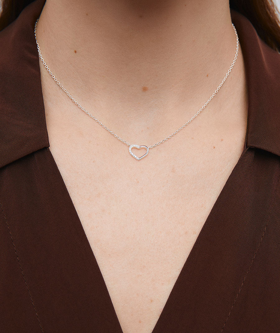 Necklace Esencia heart detail with zircons