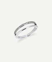 Ring Twin open duo with zirconia stones