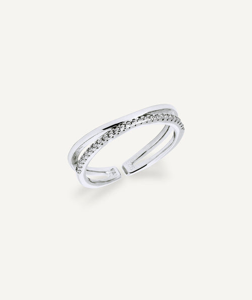 Anillo dúo Twin con circonitas