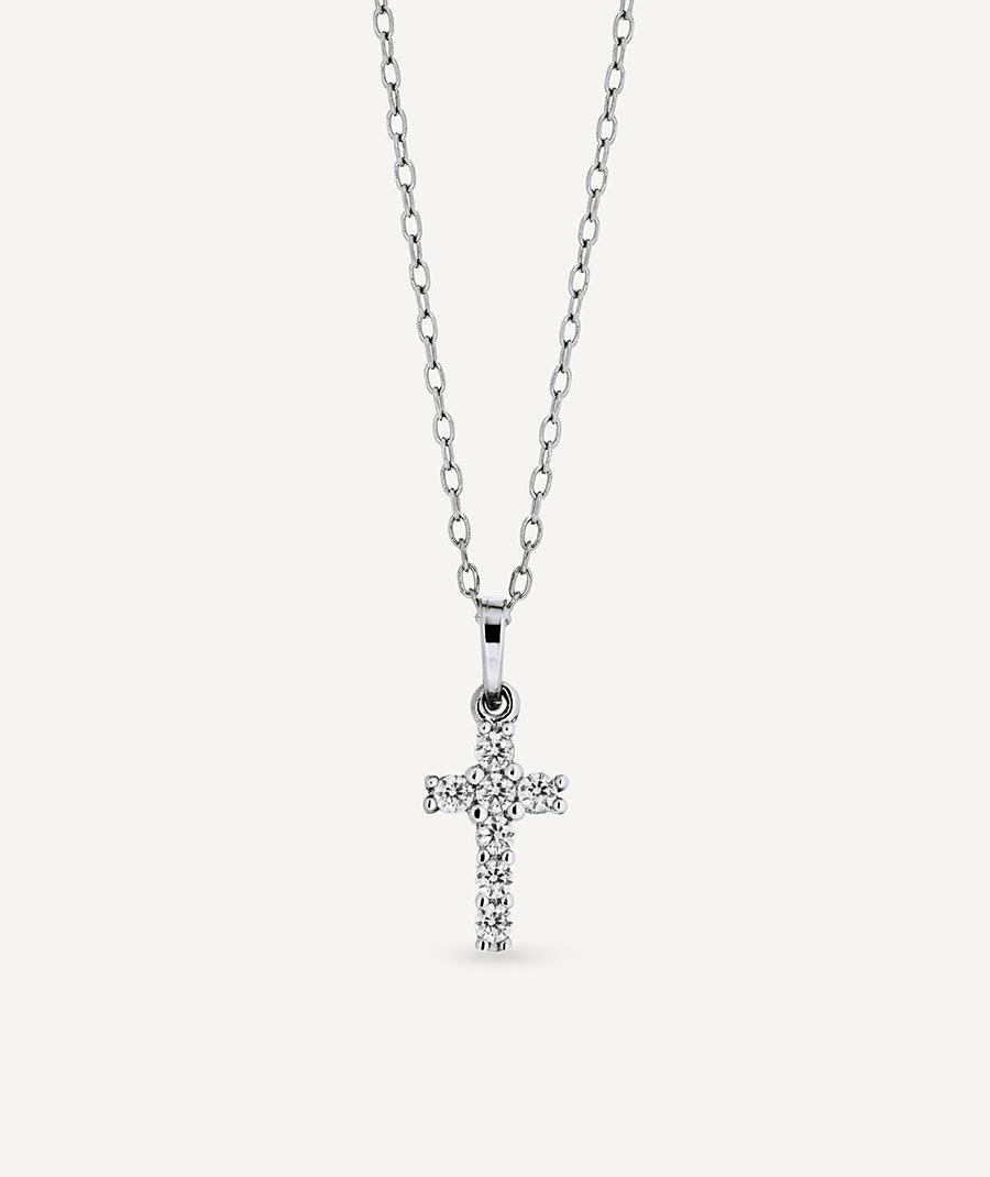Colgante mini Cruz con circonitas