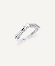 Ring Shía wavy duo with zirconia stones