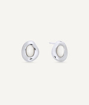 Earrings button Ivoria with white mother-of-pearl