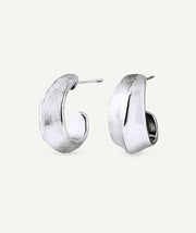 Earrings Crescent with Dual Texture