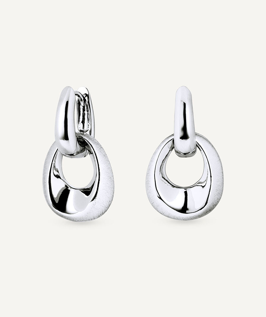 Earrings Interlaced Hoops with Dual Texture