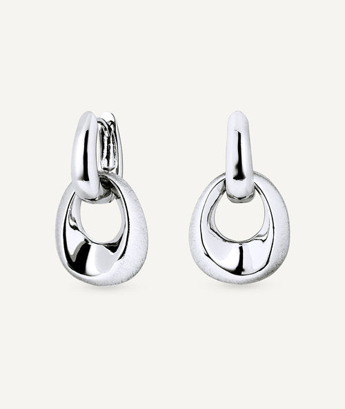 Earrings Interlaced Hoops with Dual Texture
