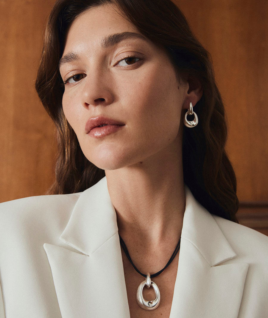 Earrings Interlaced Hoops with Dual Texture