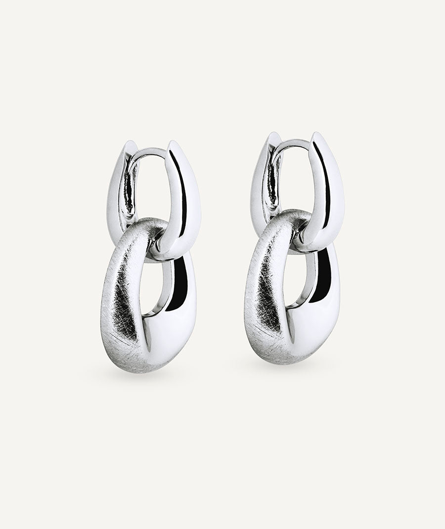 Earrings Interlaced Hoops with Dual Texture