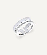 Anillo liso Lucent de circonitas