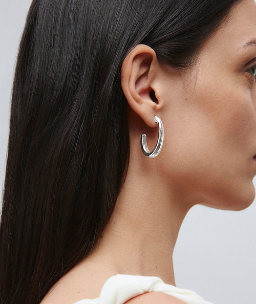 Earrings Arc half-moon smooth oval secundaria