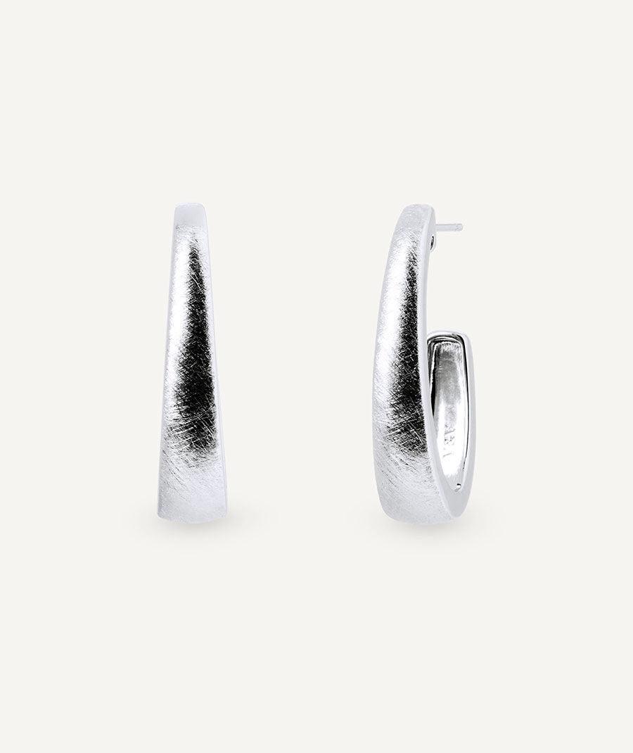 Pendientes semiluna con oval Arc textura