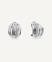 Earrings Allure half-moon strips with zircons