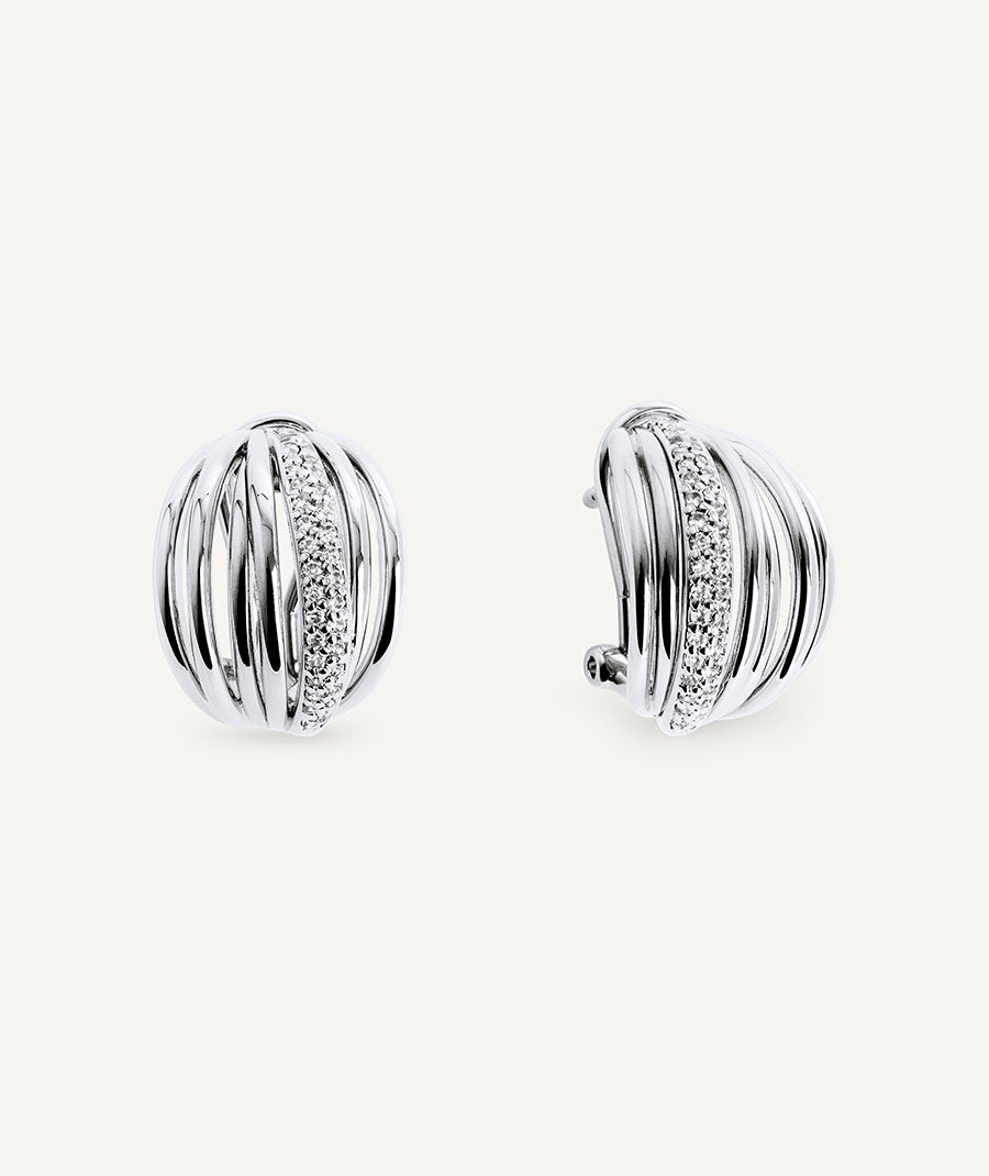 Pendientes semiluna tiras Allure con circonitas