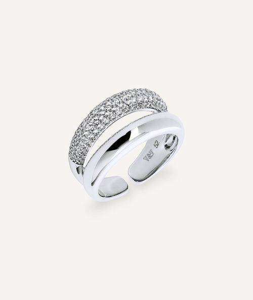 Anillo dúo abierto Allure con circonitas