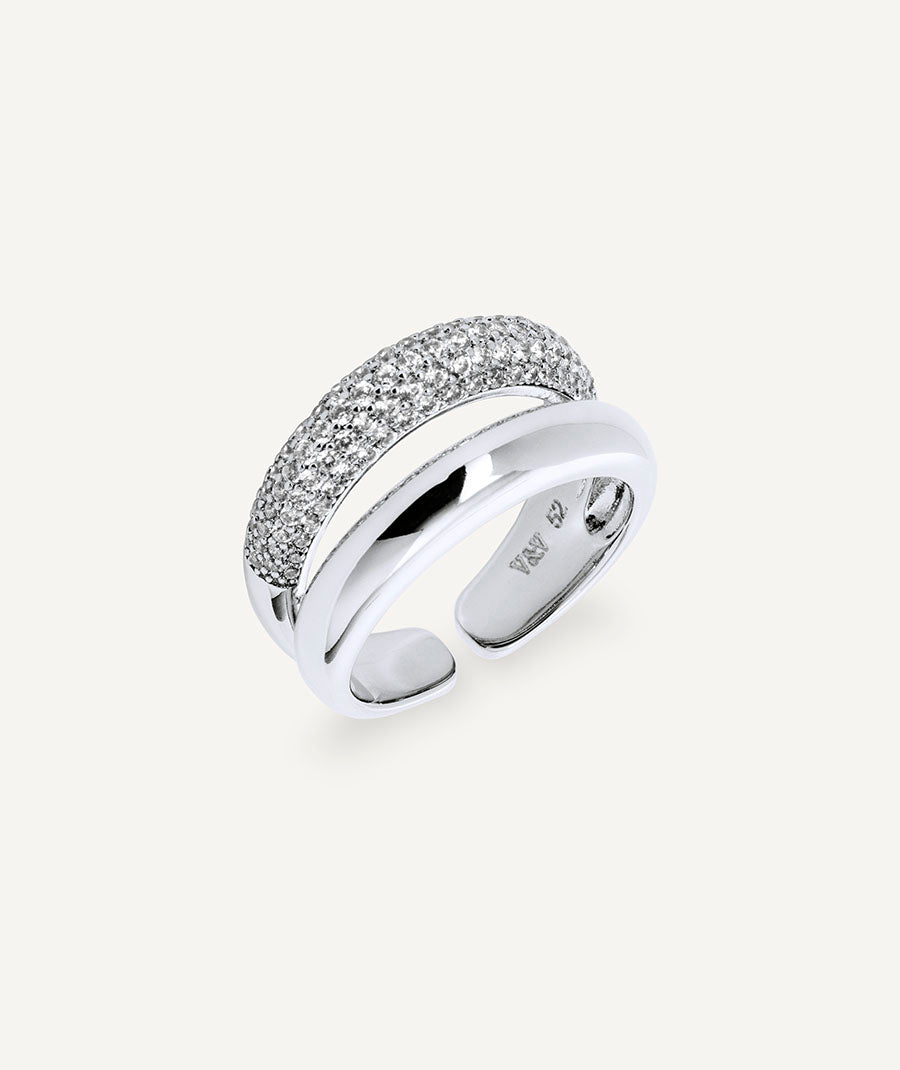 Anillo dúo abierto Allure con circonitas