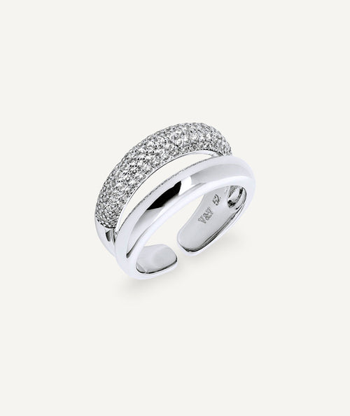 Anillo duo abierto Allure con circonitas