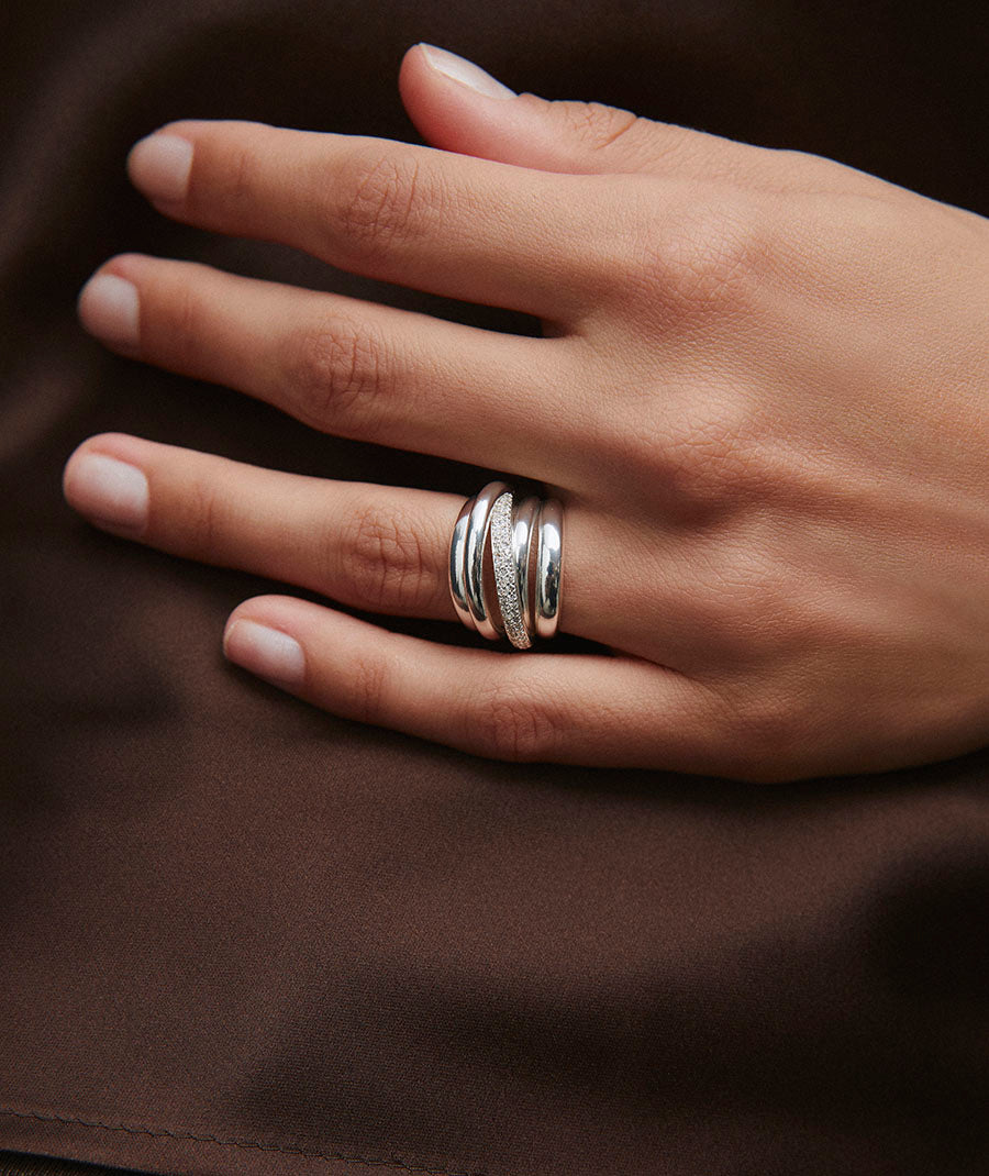 Rings Allure strips with zircons