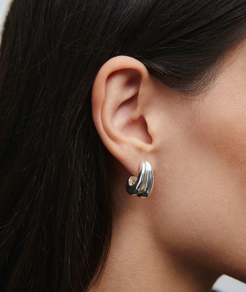 Pendientes doble semiluna Suspiro secundaria