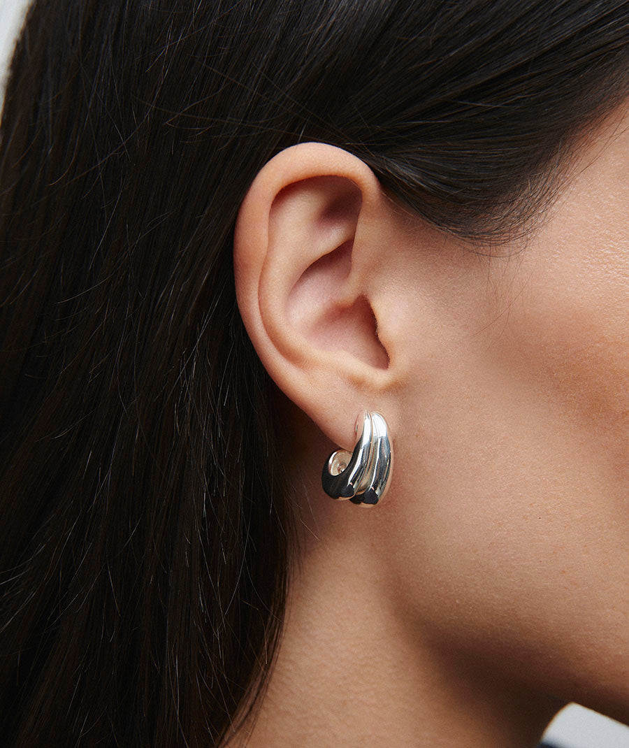 Pendientes doble semiluna Suspiro