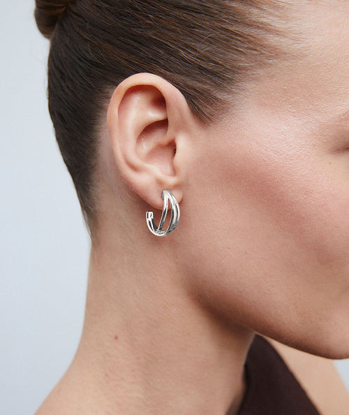 Earrings Brisa half moon with strands secundaria