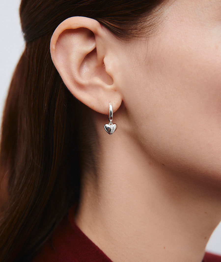 Earrings Corélux smooth hoop with zircons