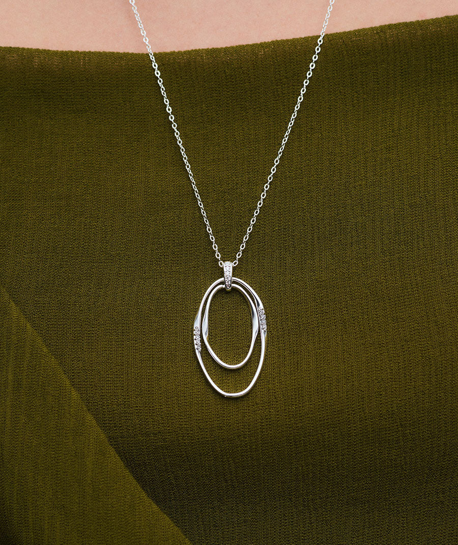 Colgante óvales Flow con circonitas
