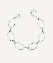 Pulsera eslabones Flow con circonitas