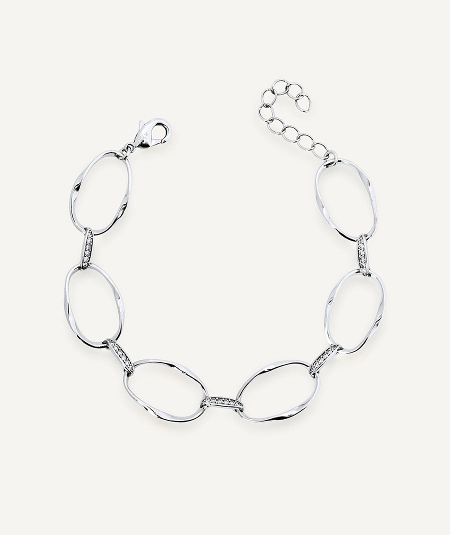Pulsera eslabones Flow con circonitas