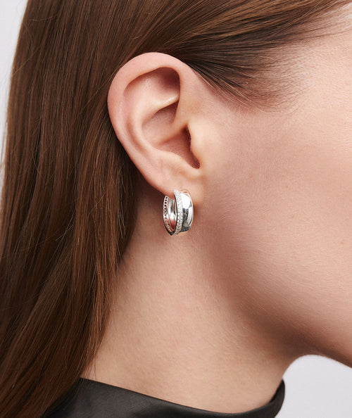 Earrings mini hoop Coctel with white cubic zirconia secundaria