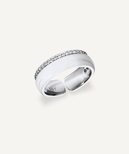 Anillo fino Coctel con circonitas