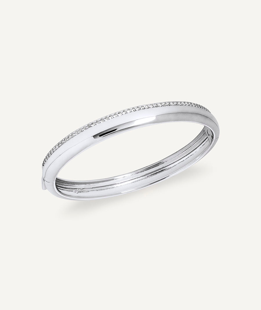 Bangle rigid Coctel with white cubic zirconia