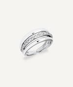 Ring Coctel with white cubic zirconia