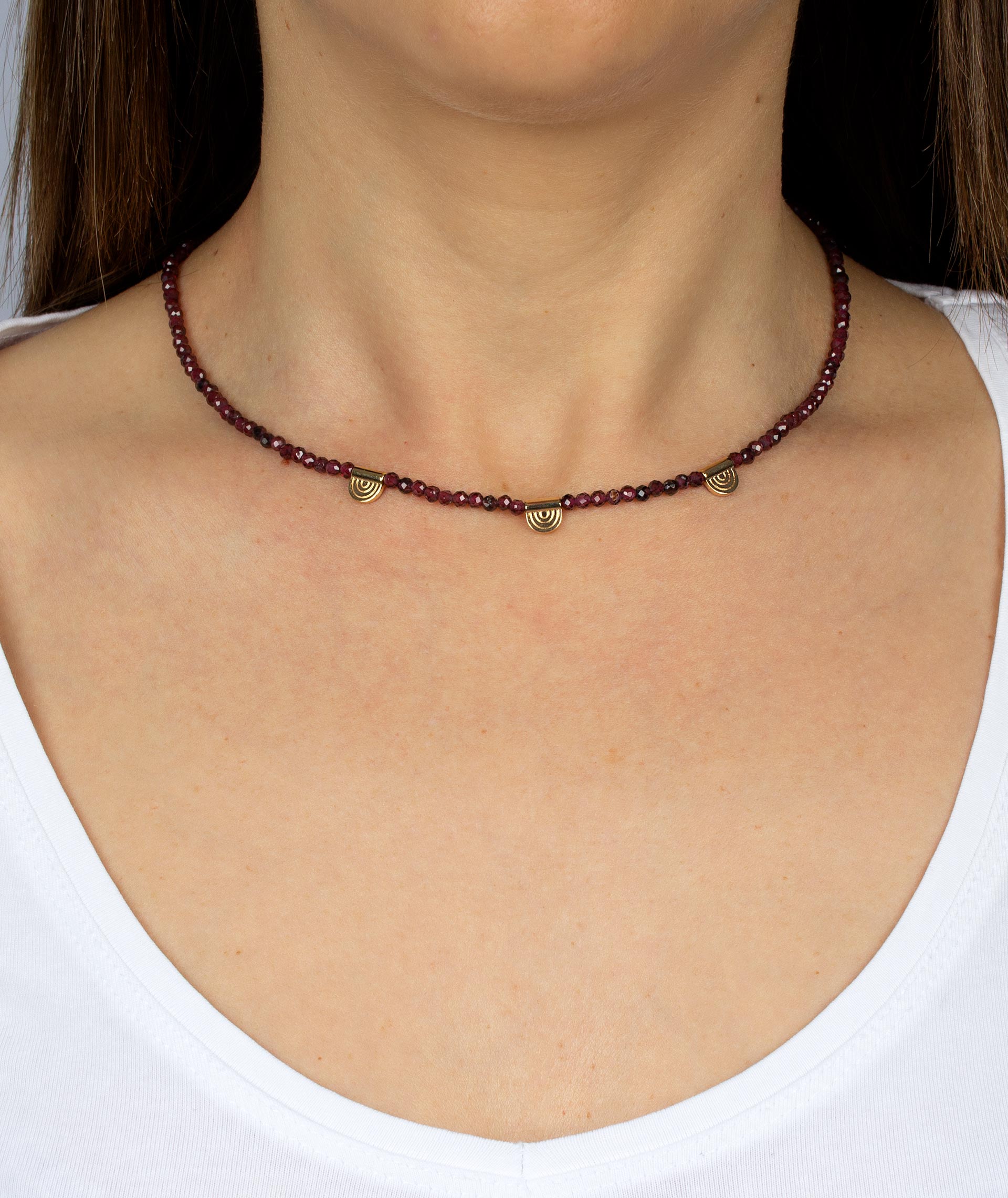 Collar acabado Oro 18kt piedra Granate