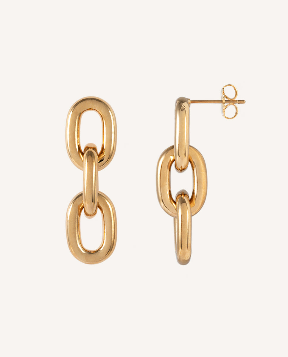 Earrings Julieta 18 Kt Gold Plated link oval