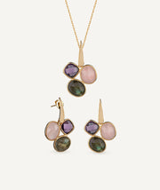 Set Dreams necklace and earrings with multicolor natural stones