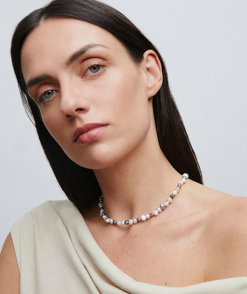 Collar Hiverna con perlas cultivadas bicolor secundaria